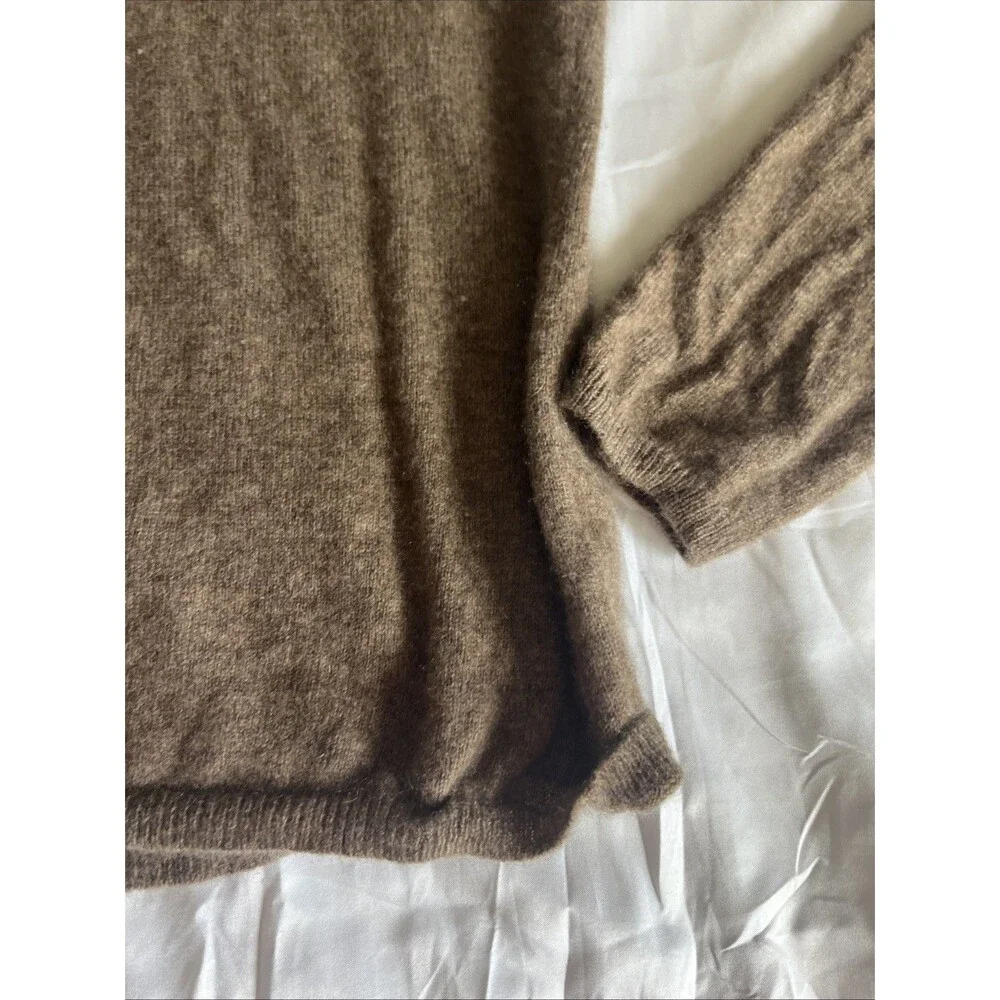 TWEEDS 100% 2 Ply Cashmere Pullover Sweater Brown SIZE  M Classic Capsule Chic
